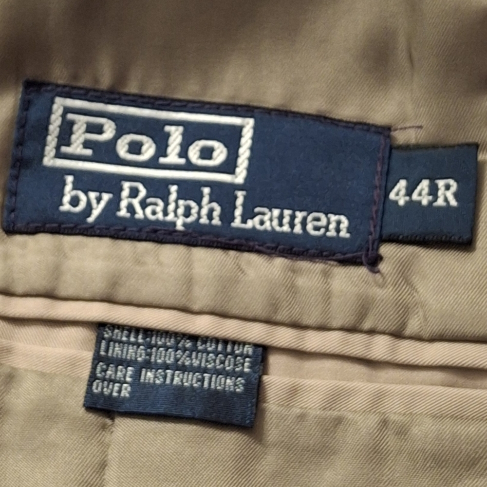 Polo Ralph Lauren Tan Cotton 2-button Sportcoat Blazer  Men Size 44R - Picture 11 of 16